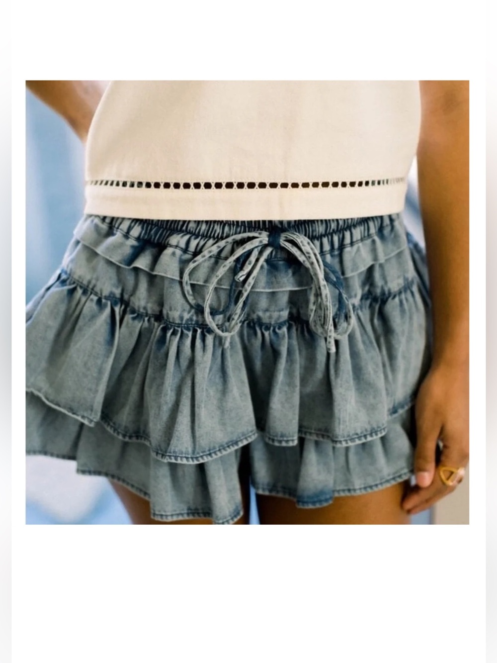 Shug Lala Mini Skirt -Denim Blue